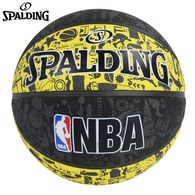 ║SPALDING║NBA塗鴉系列 - 黃/黑-7號籃球